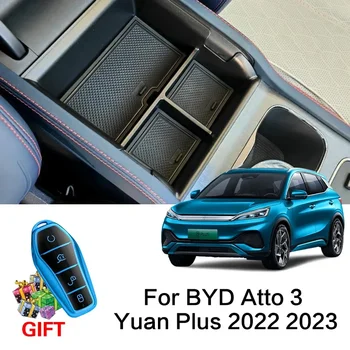Для Atto 3 BYD 2022 2023 Автомобильный центральный подлокотник Содержимое ящика для хранения Центральной консоли Внутреннее убранство Atto 3 Аксессуары ABS
