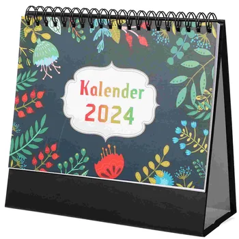 Ежемесячный календарь с двумя катушками, настольные календари на 2024 год, бумажный декор, домашний отдельно стоящий офис
