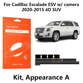 Защитная пленка для дверных краев ZHUAIYA, защитная пленка для дверных ручек TPU PPF для Cadillac Escalade ESV с камерой 2020-2015 4D SUV