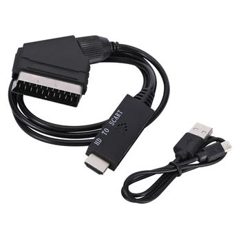 Кабель-преобразователь с низким энергопотреблением благодаря кабелю питания USB, совместимому с HDMI, аудио-видео кабелю Scart, адаптеру Plug and Play