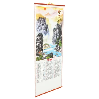 Календарь Ежемесячный Настенный календарь Подвесной календарь в китайском стиле Год Дракона Украшение подвесного календаря