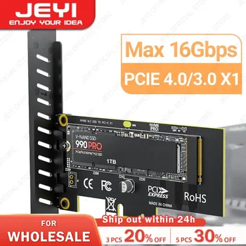 Карта адаптера JEYI M.2 NVME SSD к PCIE X1, 2280 SSD PCIe 3.0 4.0 Карта расширения для настольных ПК, PCI-E GEN4 16 Гбит / с на полной скорости SK1