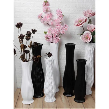 Керамическая ваза от пола до потолка, белое, современное, простое и модное украшение гостиной в европейском стиле, крупный цветок из сухих цветов