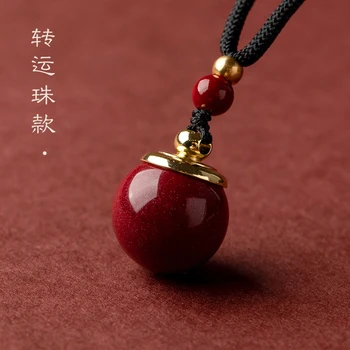Киноварь кулон может открыть перевалку ожерелье из бисера для мужчин и женщин натуральный необработанный камень красный порошок Гаву коробка кулон полый