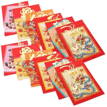 Китайские новогодние красные конверты на удачу Хунбао, Год Дракона, Денежные конверты на удачу, Китайские новогодние красные конверты