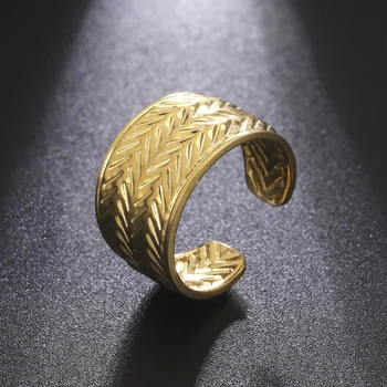Кольца с узором из пеньковой веревки Amaxer, простое открывающееся кольцо на палец из нержавеющей стали для женской пары, Рождественский новогодний ювелирный подарок