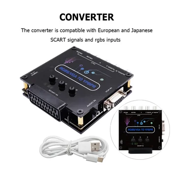 Конвертер разницы цветов RGBS VGA SCART В YPBPR Игровая консоль Конвертер Транскодирования RGBS VGA SCART В YPBPR Видеоадаптер