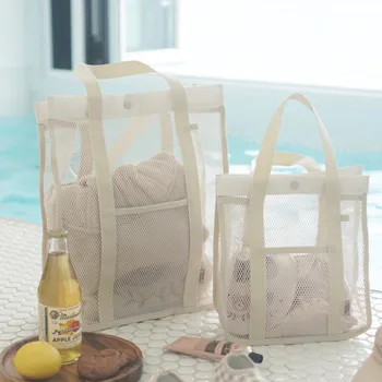 Корейская сетчатая Детская сумка для туалетных принадлежностей, сумка для хранения детских вещей, сумка для плавания, однотонный органайзер для детских подгузников, сумки для мам