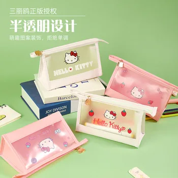 Косметичка Hello Kitty Женская портативная косметичка для девочек из аниме-мультфильма, сумка для туалетных принадлежностей, водонепроницаемый чехол-органайзер для макияжа