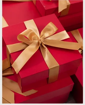 Красная подарочная коробка на День отца, День матери, подарки на Рождество и различные праздники, крышка с магнитной застежкой для подарочной упаковки