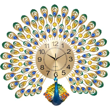 Креативные 3D наклейки с павлином украшения домашнего декора орнамент для гостиной настенные цифровые часы