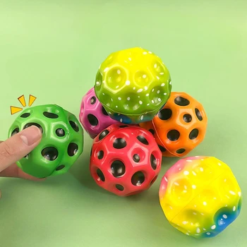 Лунный мяч с высоким отскоком Красочное взаимодействие Надувной мяч Мягкая вспышка для детей Детские игрушки для пляжа на открытом воздухе Прыгающий резиновый мяч