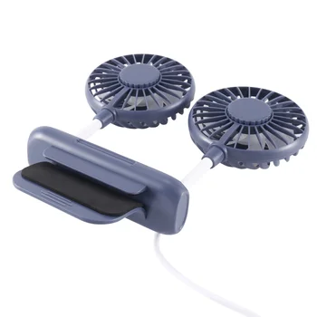 Маленький настольный вентилятор с питанием от USB, мини-вентилятор для офисных ноутбуков, 3-скоростной настольный вентилятор охлаждения с регулируемым зажимом, синий