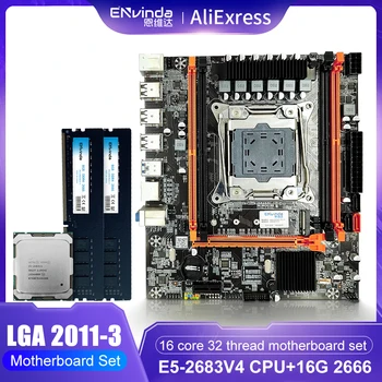 Материнская плата D4 DDR4 X99 в комплекте с процессором Xeon E5-2683 V4 LGA2011-3 2x8 ГБ = 16 ГБ 2666 МГц DDR4 Настольная оперативная память Серии X99 Xeon