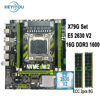 Материнская плата KEYIYOU LGA 2011 Комбинирует процессор XEON Kit E5 2630 V2 и 16 ГБ оперативной памяти DDR3 1600 МГц PC3 12800R Memory Материнская плата X79 Chipest