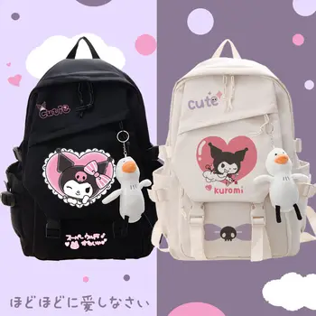 Милый рюкзак Sanrio Kuromi 2022, студенческий школьный рюкзак для девочек и мальчиков, мультяшная милая сумочка, подвеска, дорожный органайзер, сумка для хранения