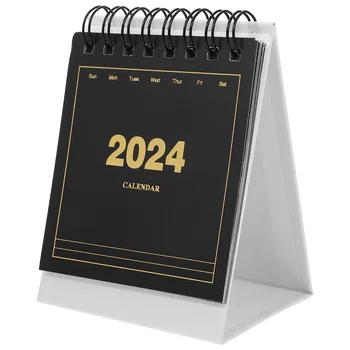 Мини настольный календарь 2024 Нижний белый орнамент для рабочего стола Миниатюрный бумажный офис