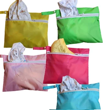 Многоразовый чехол для подгузников для переноски, дорожные сумки из водонепроницаемой ткани Оксфорд, сумки для хранения детских подгузников, двойная сумка для влажной сушки на молнии.