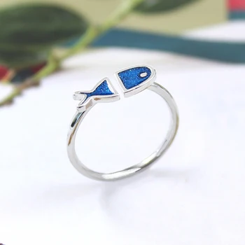 Модные мерцающие синие Рыбки, кольца Anello, Регулируемое кольцо для женщины, Кольца Сказочной мечты, украшения для подарков на день рождения, свадьбу, вечеринку