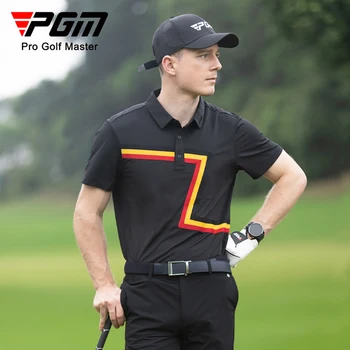 Мужская футболка PGM Golf с короткими рукавами, летний спортивный топ, мужские рубашки для гольфа-поло YF579