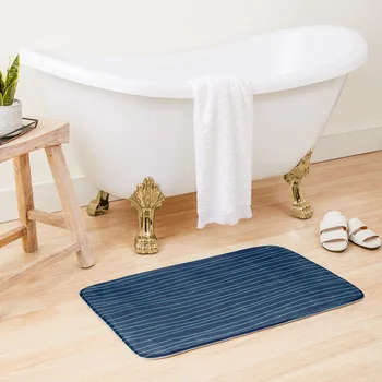 Нарисованные от руки линии - Синий коврик для ванной Коврики в ванную Коврики для ванной и набор для пола в ванной Коврики для ванной Коврик для ванны