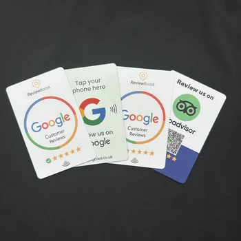 Новая Бесплатная Доставка 2ШТ Изготовленная на Заказ ПВХ Смарт QR Металлическая Визитная Карточка Для Печати Программируемая NTAG215 Google Business Review NFC Карта