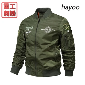 Новая куртка пилота ВВС ma1 мужская бейсбольная куртка с вышивкой для тяжелой промышленности, комбинезон, куртка, военный зеленый тренч
