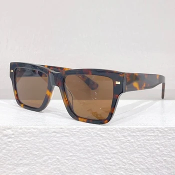 Новинка 2023 года, классические квадратные солнцезащитные очки в черепаховом стиле с коричневыми линзами для мужчин, модные ацетатные солнцезащитные очки для женщин от популярного бренда INS