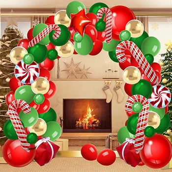 Новое поступление, Рождественская тема, 125 шт., набор арки из латексных воздушных шаров, венок из воздушных шаров для украшения вечеринки