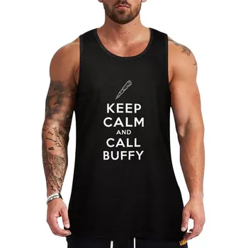 Новые хлопковые футболки на бретелях Keep Calm And Call Buffy, мужская спортивная рубашка, мужская футболка, мужская рубашка без рукавов, мужской тренажерный зал