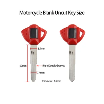 Новый пустой неразрезанный ключ для мотоцикла, красный, Длина 50 мм, для мотоцикла Suzuki, Запасные Части, сменный Аксессуар