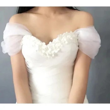 Одна пара Съемных рукавов с блестящими украшениями для женского платья Невесты Свадебные Аксессуары Нестандартных цветов 48 см
