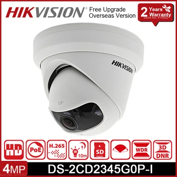Оригинальная 4-Мегапиксельная Купольная IP-камера Hikvision DS-2CD2345G0P-I, Цифровая Сверхширокоугольная Турельная Сетевая Камера POE IR 10m Ночного Видения