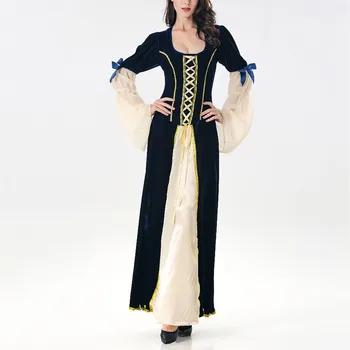 Платья в стиле волшебной ведьмы, 2 предмета, женский костюм для вечеринок, косплей, длинные платья С глубоким U-образным вырезом, прозрачное платье с длинным рукавом