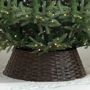 Плетеная вручную основа для рождественской елки в стиле ретро, рождественские украшения, изгородь для растений