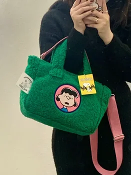 Плюшевая сумка Snoopy, милая сумка-мессенджер через плечо, женская сумка для хранения покупок