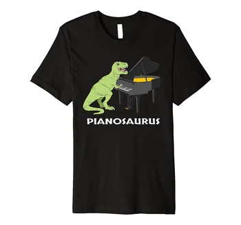 Подарочная футболка для пианиста с динозавром, учитель клавишной музыки, футболка премиум-класса