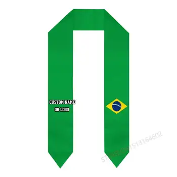 Пользовательское Название Или Логотип Бразилия Флаг Бразилии Выпускной Палантин-Кушак Международный класс Обучения За границей 2023 года Шаль