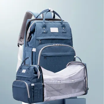 Портативная складная кроватка для путешествий на открытом воздухе, рюкзак для кормления для ухода за ребенком, сумка для матери и ребенка на два плеча, сумка для мамы большой емкости