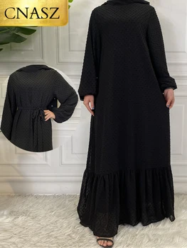 Последняя современная мода, исламская одежда в горошек с оборками, кафтан с подкладкой, женское мусульманское повседневное платье Maix, абая