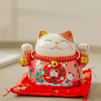Прекрасная коробка для экономии денег, Керамическая копилка, декоративная копилка Lucky Cat в японском стиле, предотвращающая деформацию.