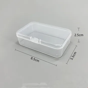 Прозрачная пластиковая коробка для хранения с крышкой Контейнер Пустой шарнир Маленькая коробочка для украшений, украшений для ногтей, аксессуаров для хранения