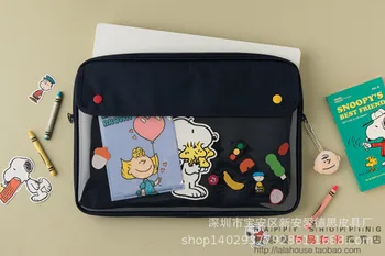Прозрачная сумка для ноутбука Snoopy, женская симпатичная сумка-вкладыш pro13/16, 11-дюймовая сумка для хранения, сумка для компьютера