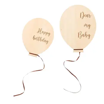 Реквизит для фотосъемки с пробегом на деревянном воздушном шаре, знаки месяцев рождения, Деревянные фотографии с вехами, воздушный шар для новорожденных девочек