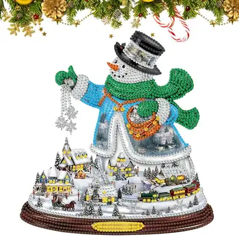 Рождественская картина из горного хрусталя Снеговик своими руками 5D Украшение драгоценным камнем Подарок 5D Рождественская Картина из горного хрусталя Украшения для дома
