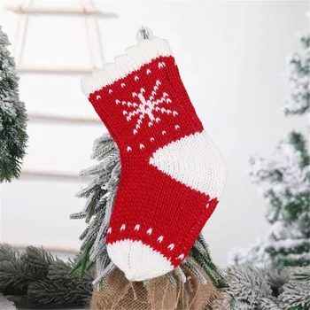 Рождественские украшения Украшения Вязаные Рождественские носки Снежинка Детский подарочный пакет Рождественские украшения для дома Natal Noel Deco