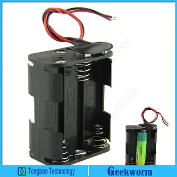 Самодельный держатель батареи 9V 6 x AA + пряжки для батареи 9V с 12-сантиметровыми проводными выводами для батареи 6 * AA (4 шт./лот)