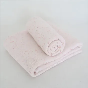 Светло-розовый комплект одеял в горошек для новорожденных, реквизит для фотосъемки, Слой детского пеленального одеяла, Реквизит для фотосъемки, Корзина с начинкой