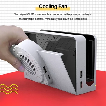 Светодиодный охлаждающий вентилятор с подсветкой Turbo Радиатор игровой консоли Базовый кулер Радиатор док-станции для Nintendo Switch OLED
