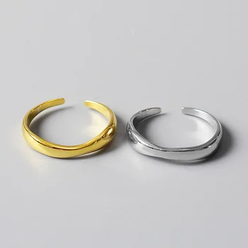 Серебряные кольца неправильной формы для женщин, модные простые кольца ручной работы для пары, ювелирные изделия, подарки, аксессуары